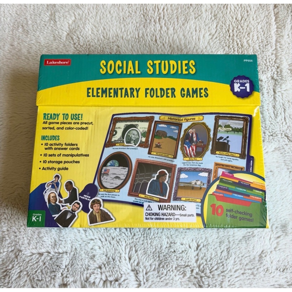 Lakeshore Social Studies Folder Games Kids K-1 Educational Homeschool Enrichment
